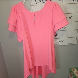 Boutique neon pink high low top 2x